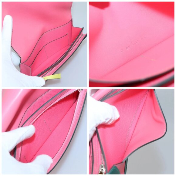 HERMES Camille Long Wallet Leather Pink Silver Auth 142388M - Picture 16 of 16